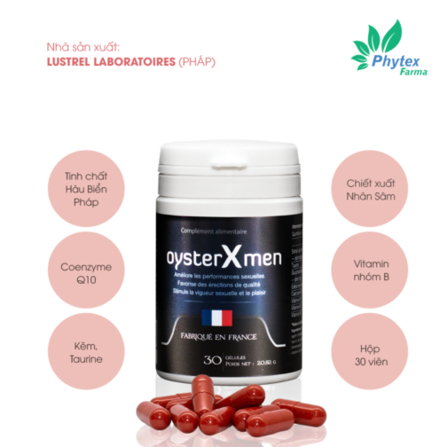 Oyster Xmen - Hỗ trợ tăng cường chức năng sinh lý nam giới, Cương Dương, Tăng Khả Năng Có Con-Hàng Chính Hãng Pháp